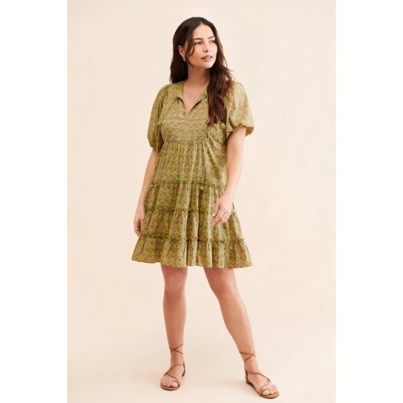 Saylor NYC Anthropologie Carmella Mini Dress Floral Print Ruffle Tiered S 282097 - Picture 1 of 8